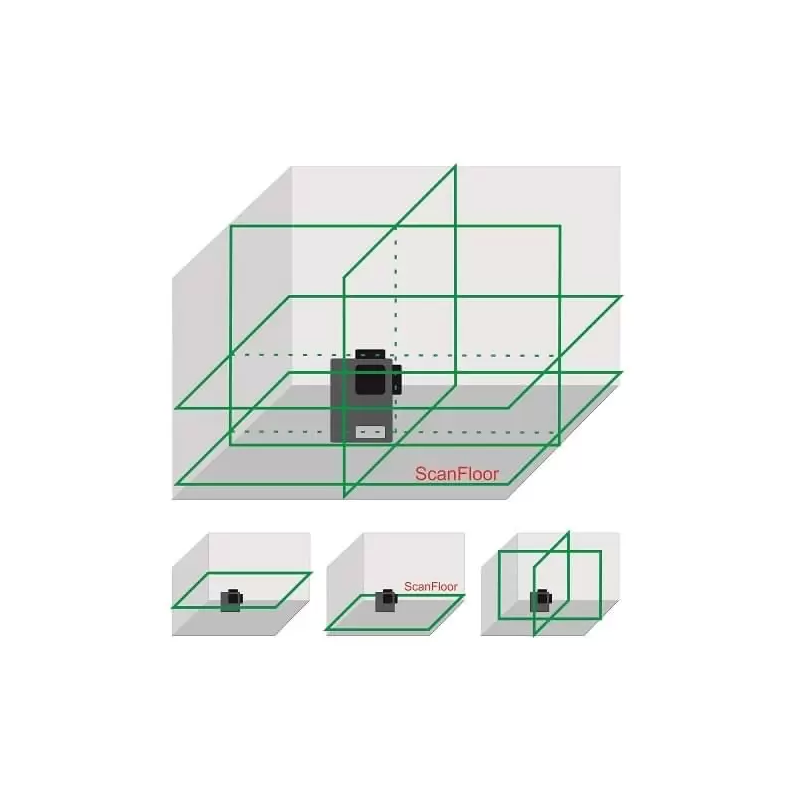 4D Лазерен нивелир с 16 линии (четири точков) самонивилиращ се, със зелен лазер