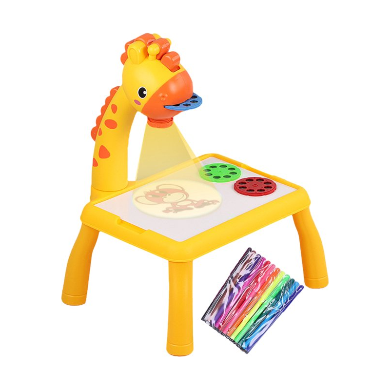 Детска маса за рисуване с проектор, жираф