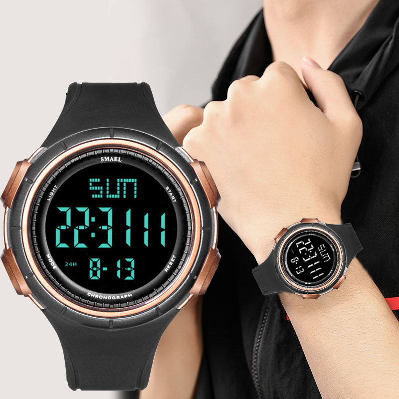 Дигитален часовник SMAEL 1618 - черно и злато