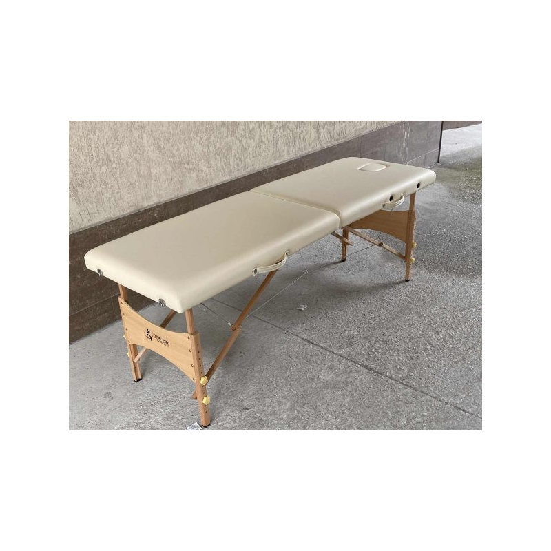 Масажна кушетка с 2 зони, дървена конструкция - Черен