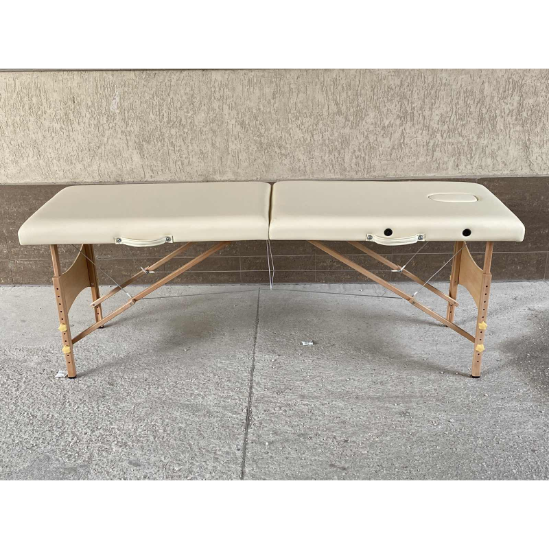 Масажна кушетка с 2 зони, дървена конструкция - Черен