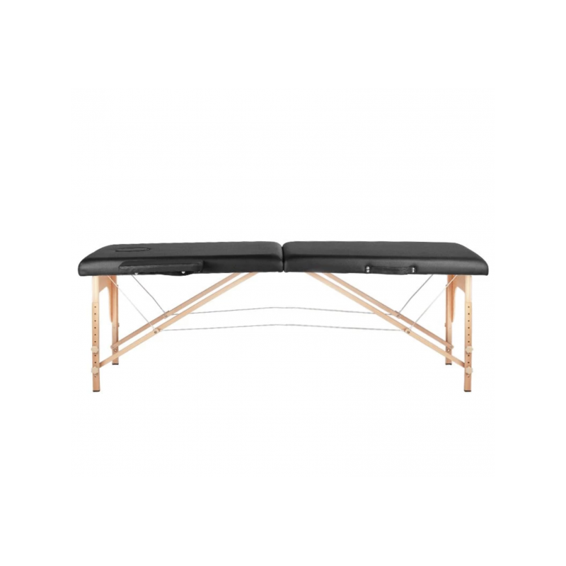 Масажна кушетка с 2 зони, дървена конструкция - Черен