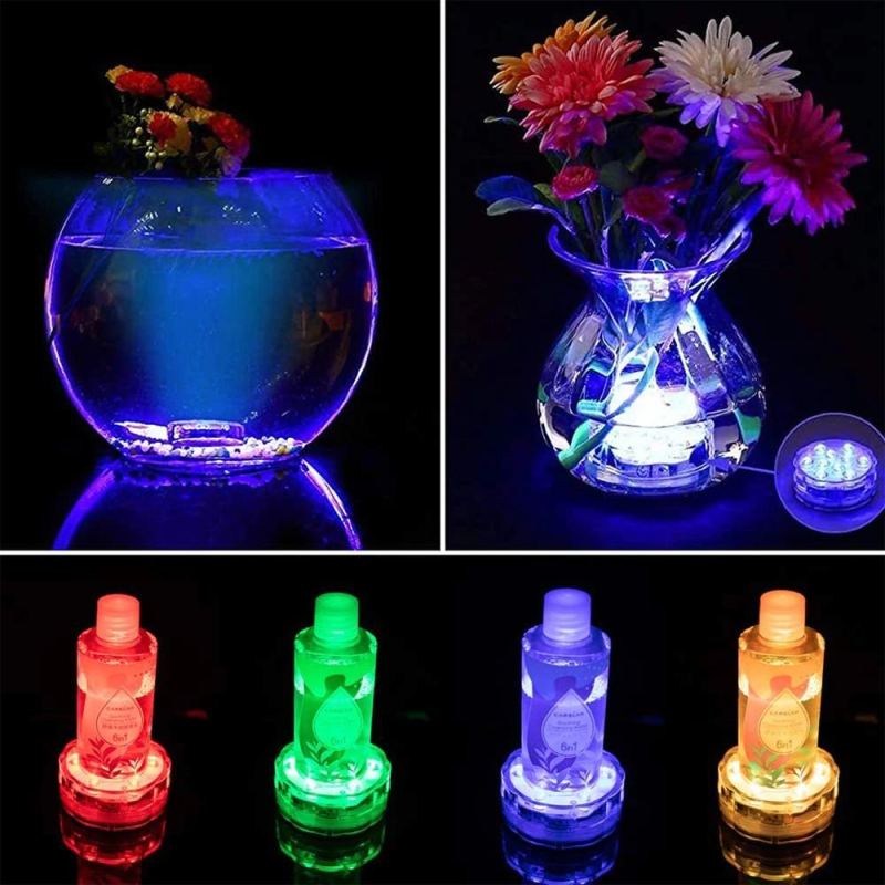 2 бр. водоустойчиви LED лампи RGB с дистанцинно
