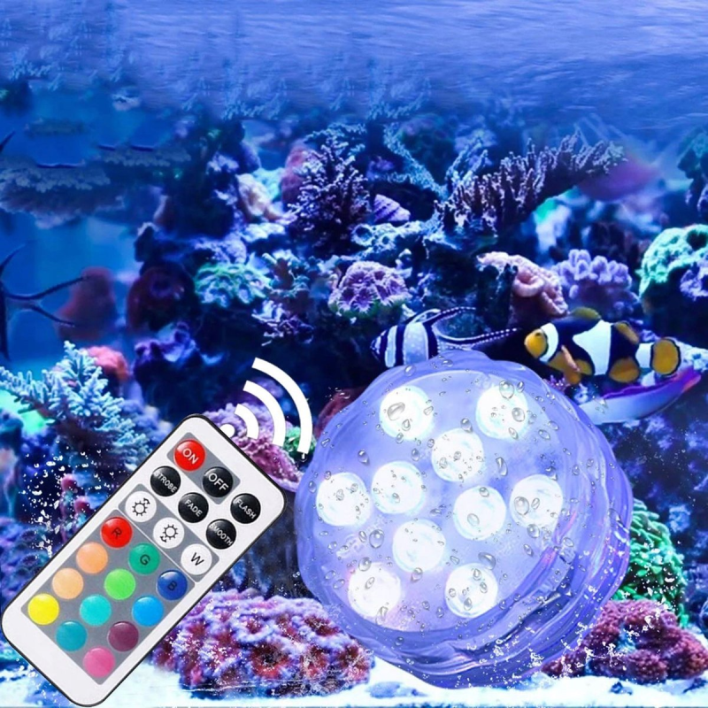 2 бр. водоустойчиви LED лампи RGB с дистанцинно