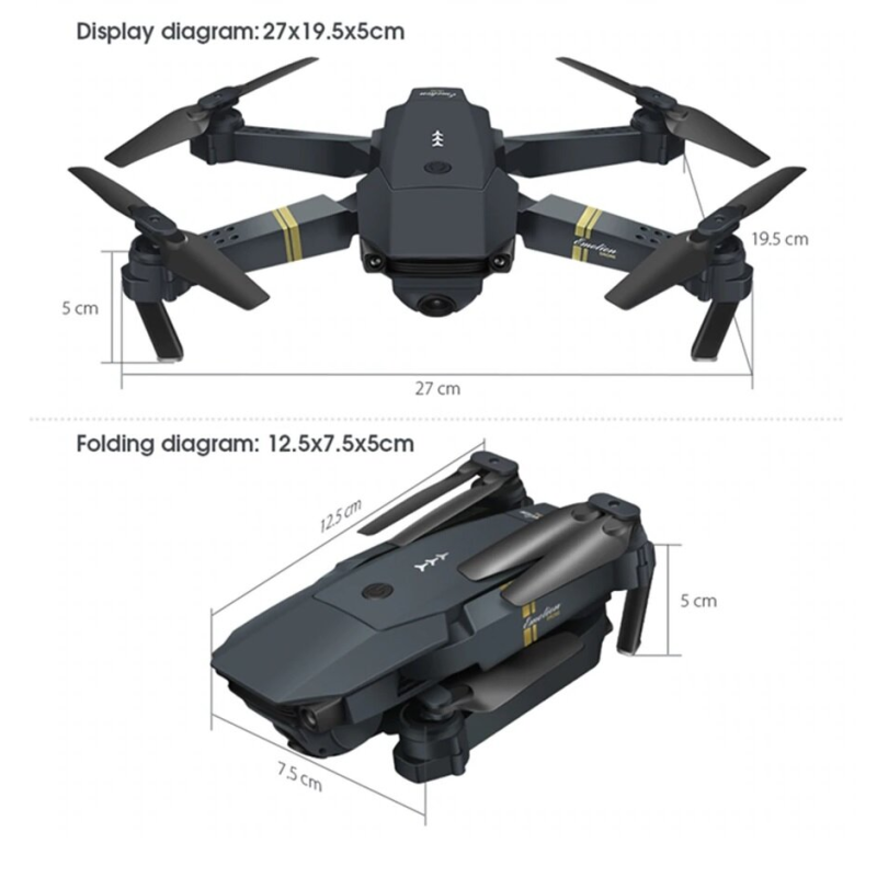 Сгъваем дрон 998 Pro с HD камера, WIFI и приложение за телефона