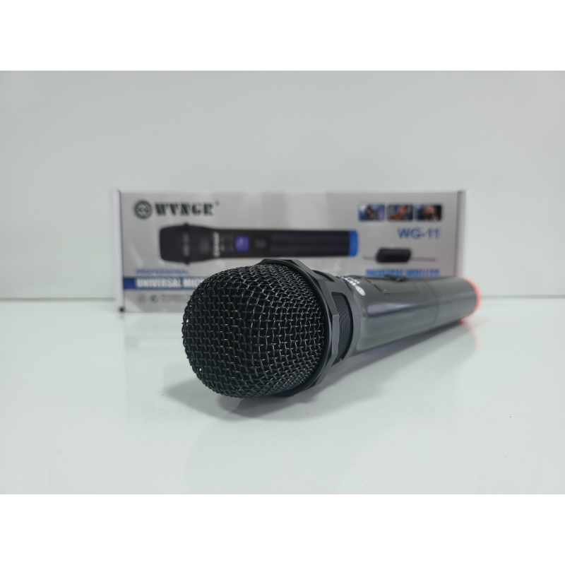 Безжичен микрофон WG-11, динамичен, предавател, приемник, JACK 6.3mm