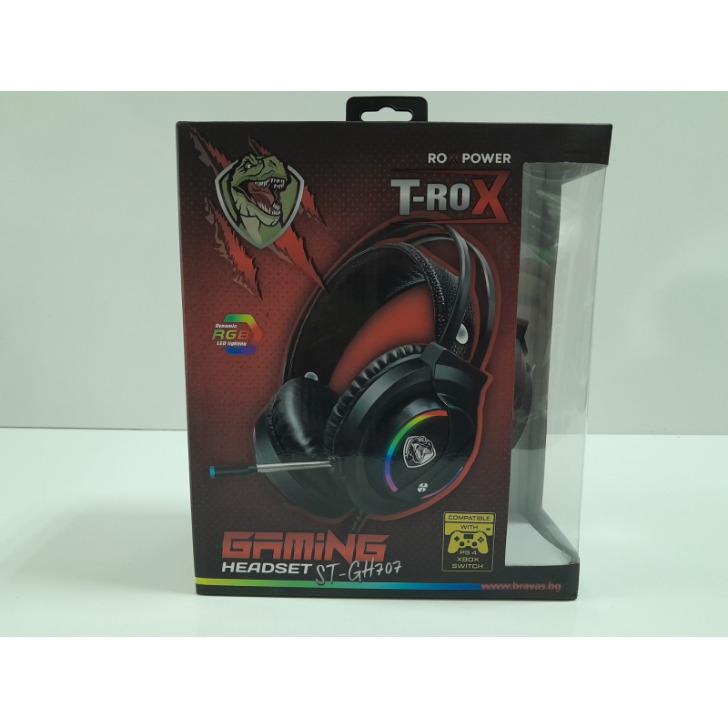 Гейминг слушалки с микрофон Roxpower T-Rox STGH707, RGB