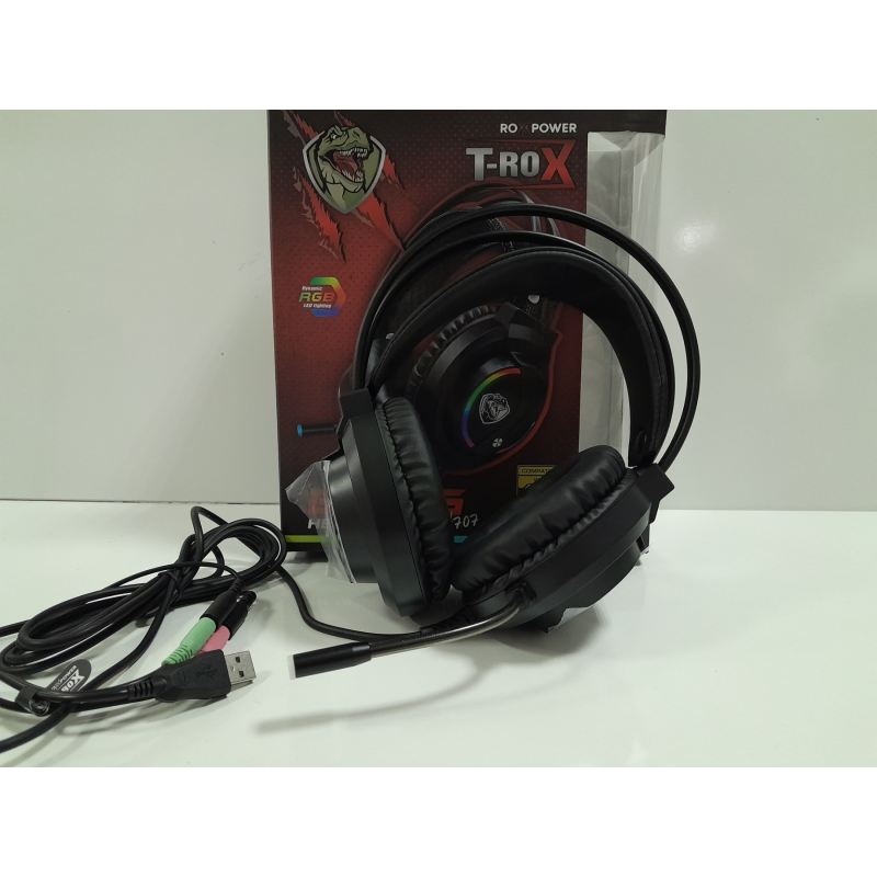Гейминг слушалки с микрофон Roxpower T-Rox STGH707, RGB