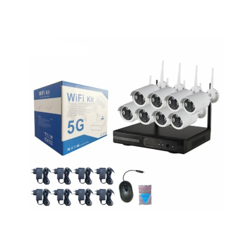Комплект за видеонаблюдение с 8 безжични камери , NVR устройство