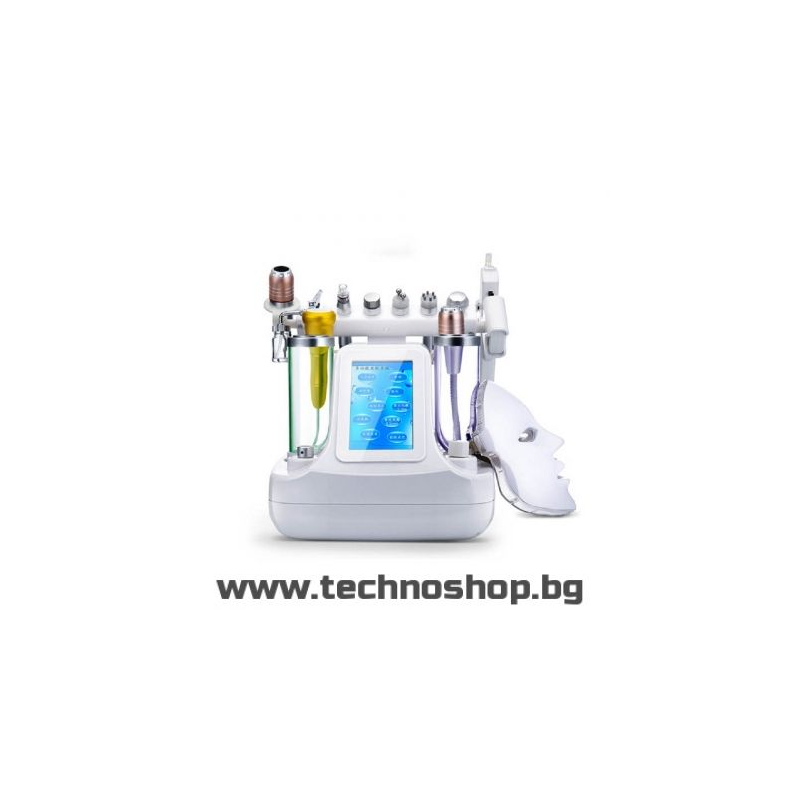 Апарат 11в1 - Водно дермабразио, Биолифтинг, RF, Ултразвук, Криотерапия, LED маска за фотонна терапия, мезопистолет, 3 и 4,5 Khz, вибромасаж