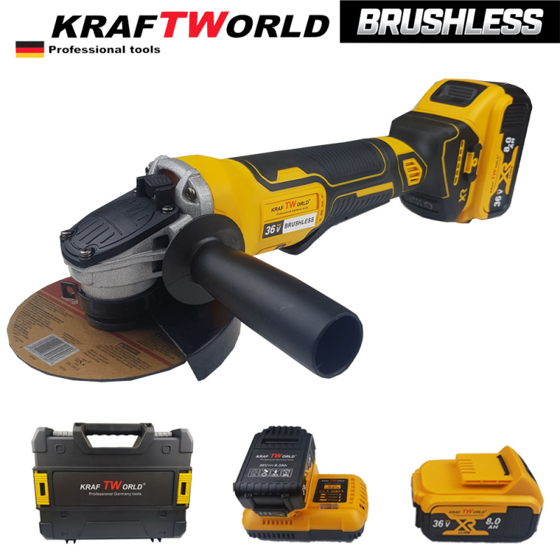 Акумулаторен ъглошлайф 36V, 8.0Ah + 2 батерии и зарядно