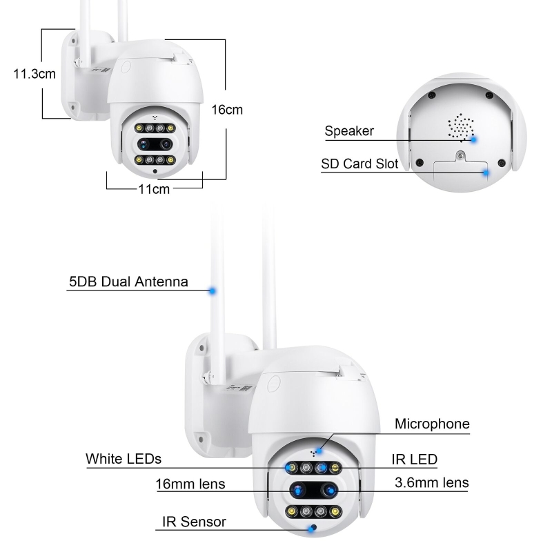 Външна Wi Fi камера с две лещи и оптичен zoom IP66