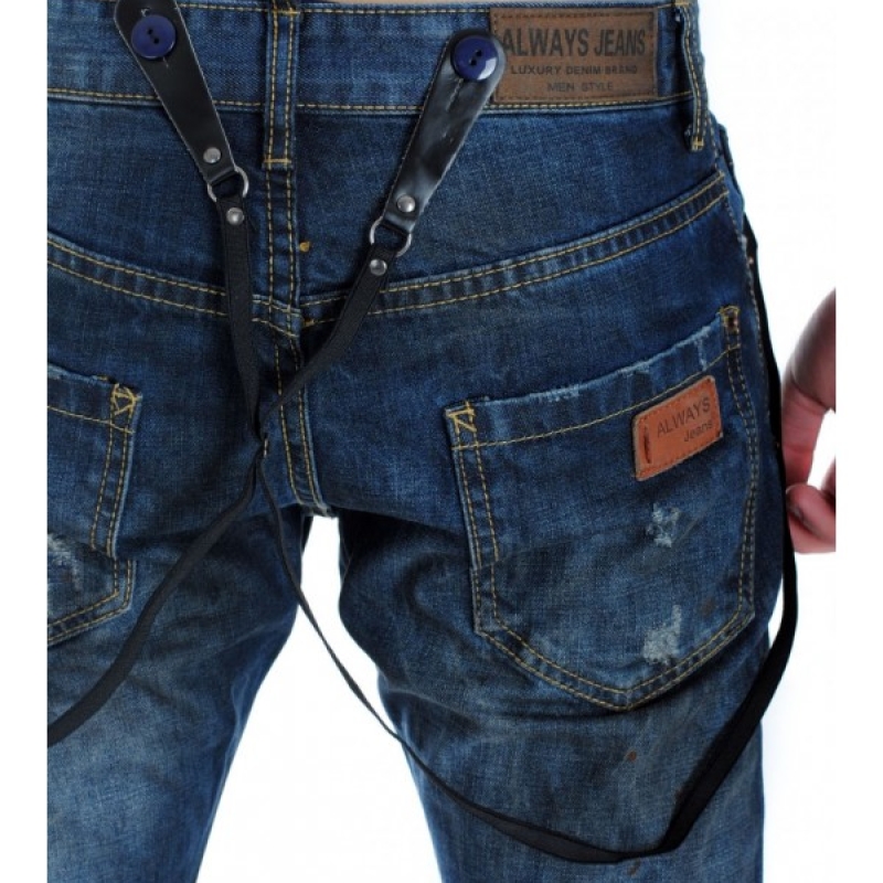 Мъжки дънки с тиранти