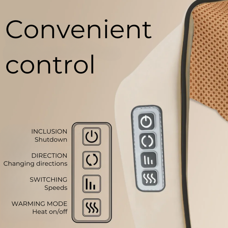 Шиацу масажор за гръб, рамене и врат ZENET-757 с функция за затопляне - Бежов