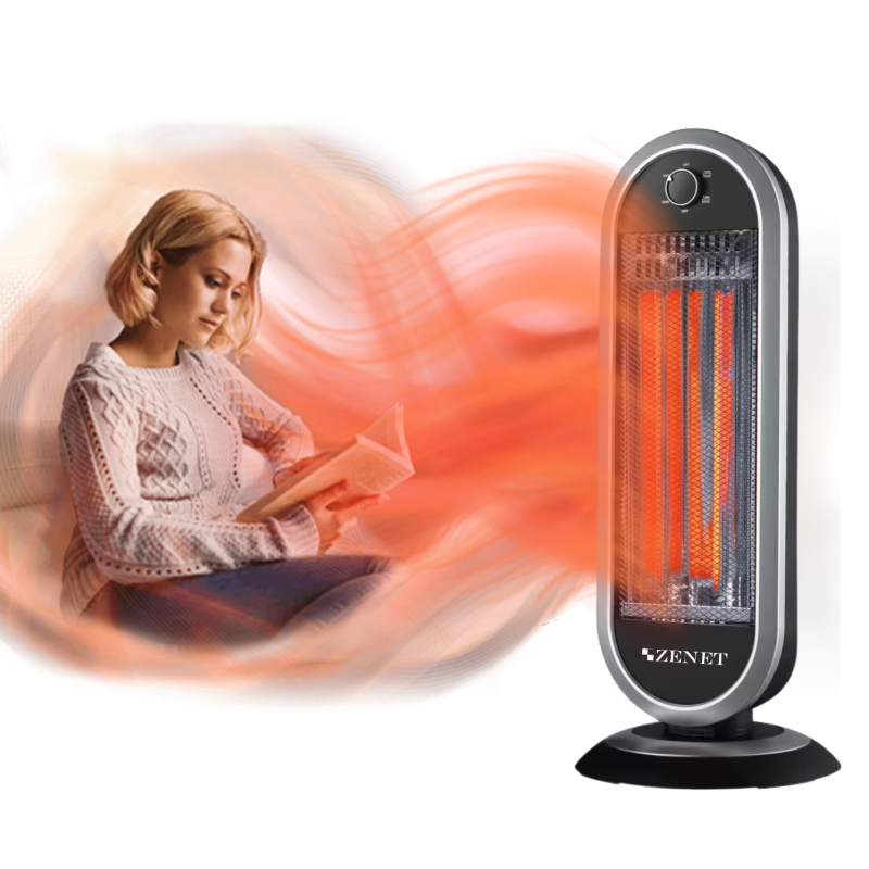 Инфрачервен нагревател Zenet 515, отопляем радиатор 2 режима, черен