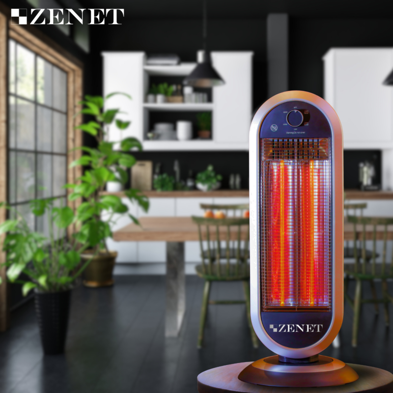 Инфрачервен нагревател Zenet 515, отопляем радиатор 2 режима, черен