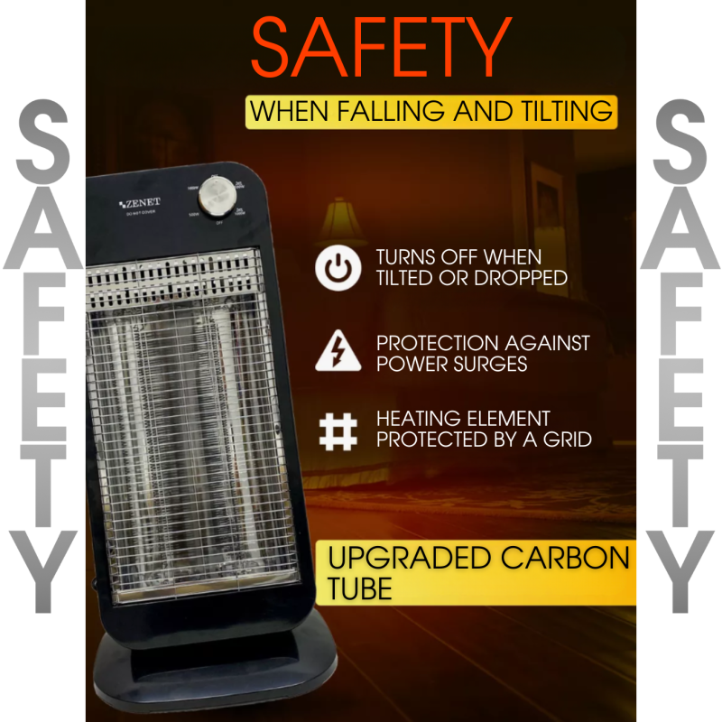 Карбонов инфрачервен нагревател за под Zenet 517, Черен, 1000W