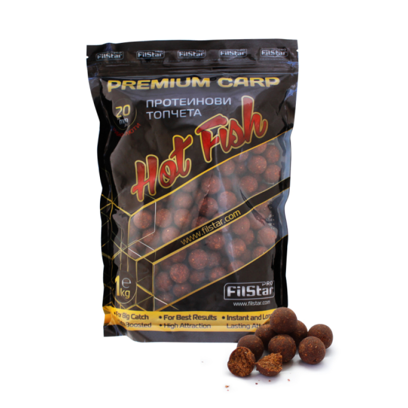 Протеинови топчета FilStar Premium Carp - Hot Fish
