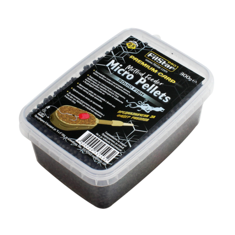 Микро пелети FilStar Premium Carp Method Feeder Micro Pellets / Squid Fish /