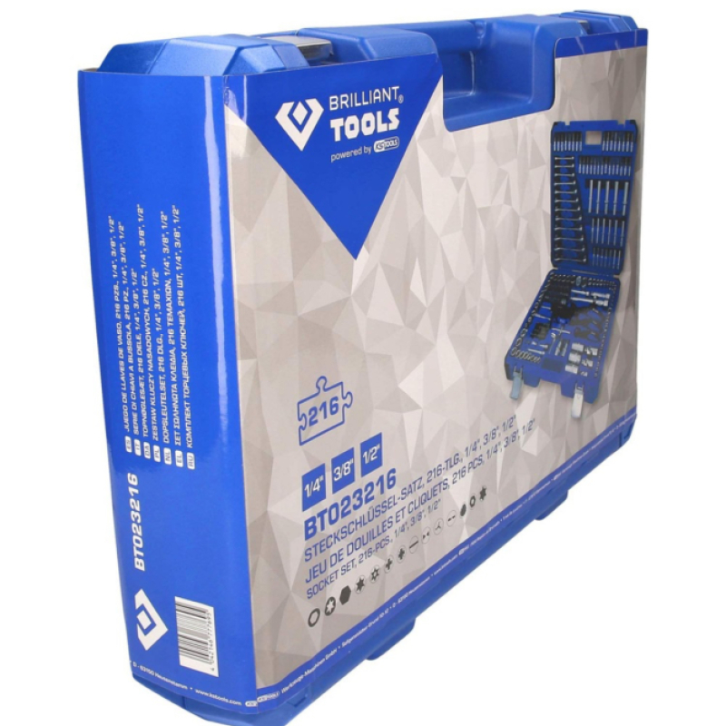 Професионален куфар с инструменти Brilliant Tools – 216 части