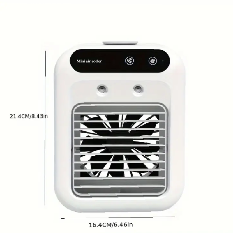 NIJ USB Мини Климатик и Вентилатор с Резервоар за Вода – Преносимо Охладително Устройство с Литиева Батерия, Безжично Зареждане и USB, Подходящо за Дом, Офис или Спалня