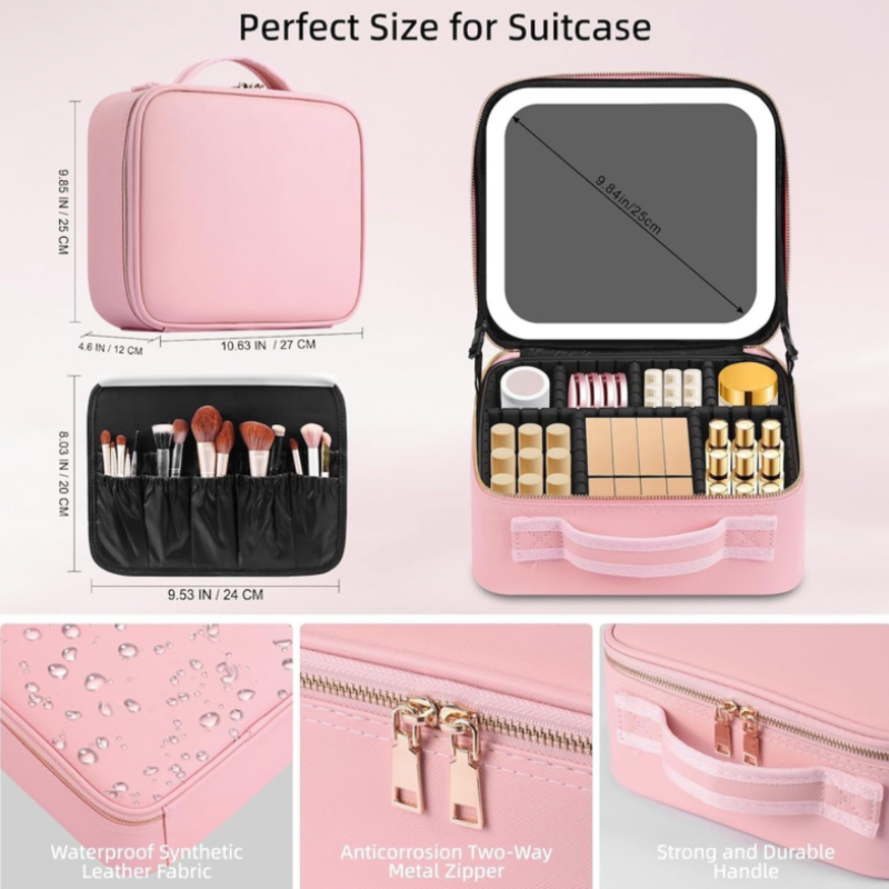 Козметичен куфар с LED осветление