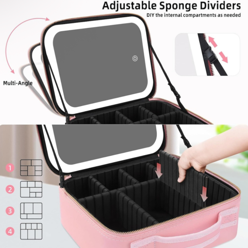 Козметичен куфар с LED осветление