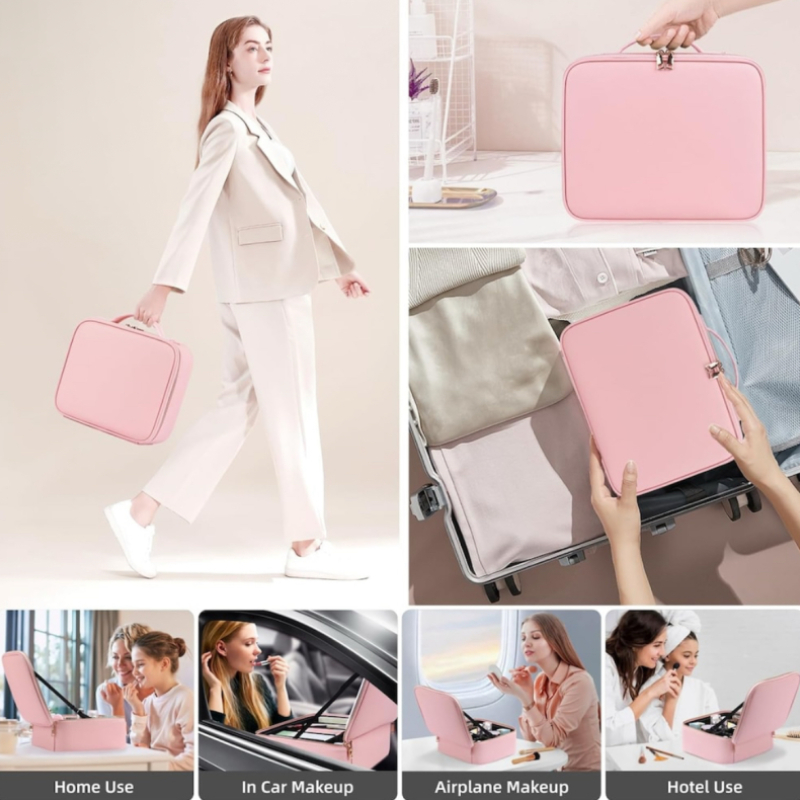 Козметичен куфар с LED осветление