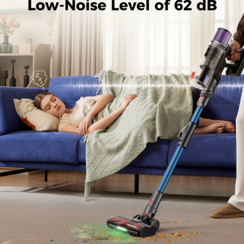 Безжична вертикална прахосмукачка Proscenic P16, 550 W, дигитален LED дисплей, стенен монтаж със зарядно устройство, 55 мин. автономност, 99.99% филтрация, капацитет 1.5 л