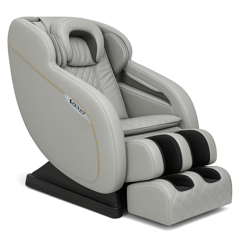 Масажен стол ZENET ZET-1288 сив цвят с функция за безтегловност и загряване