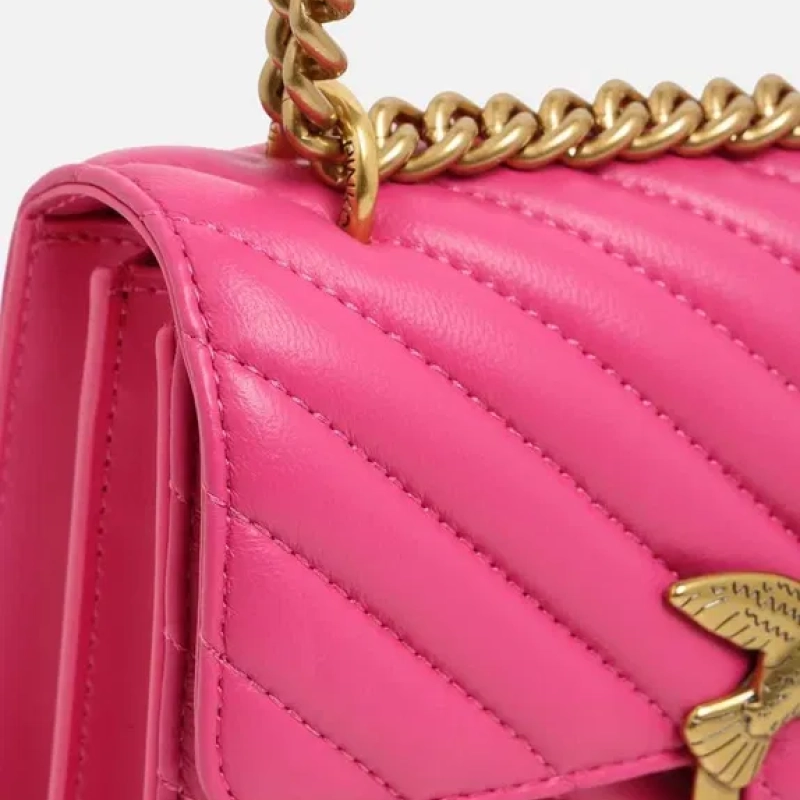 Розова Чанта Pinko Leather Shoulder Bag