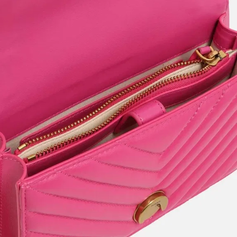 Розова Чанта Pinko Leather Shoulder Bag