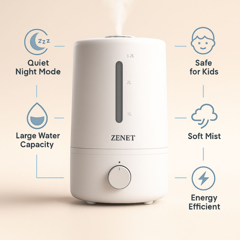 Ултразвуков овлажнител за въздух Zenet ZET-414