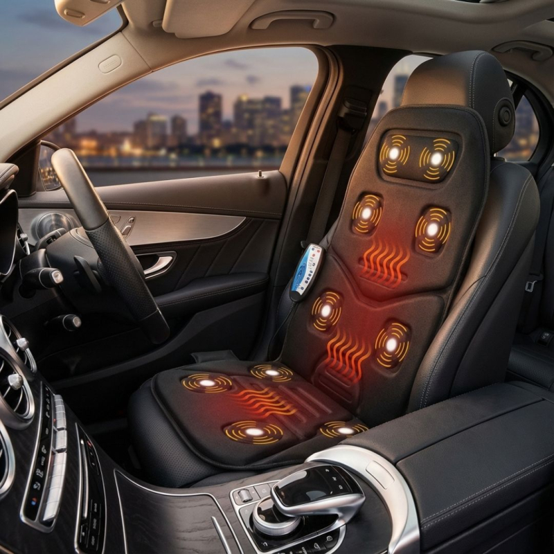 Масажираща седалка за кола или за дома с функция за подгряване Zenet Zet-814