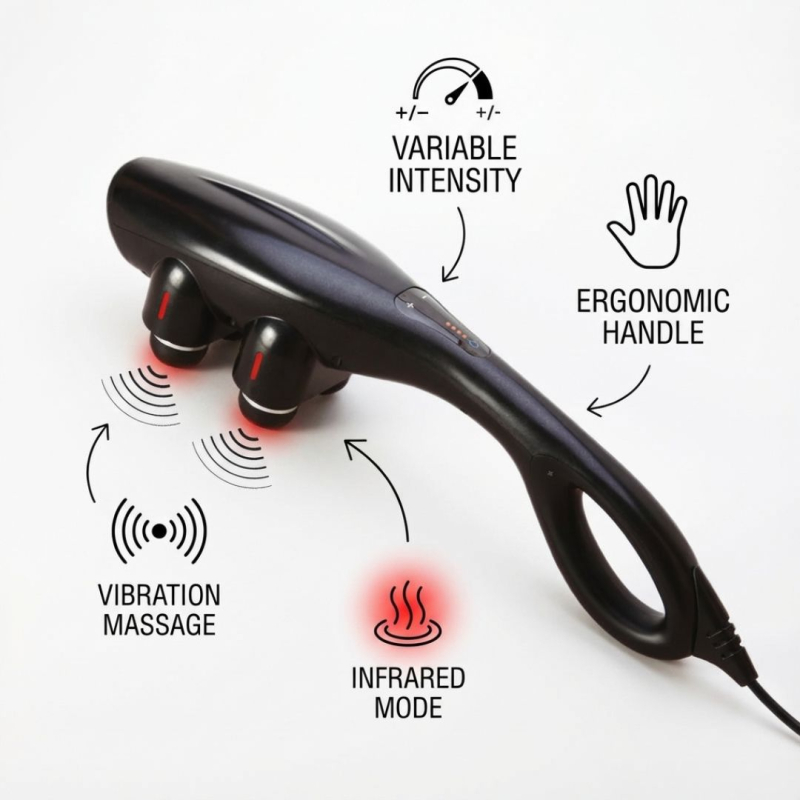 ​Електрически ръчен масажор с 4 глави ZENET ZET 715