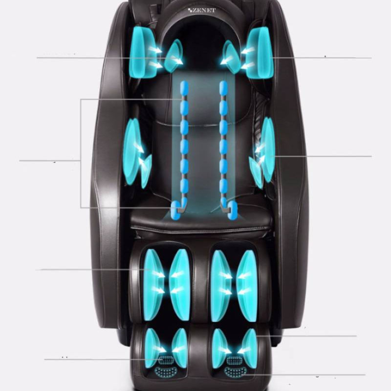 Масажен стол ZENET ZET-1288 с нагревателна функция | Бежов масажен стол за дома и офиса