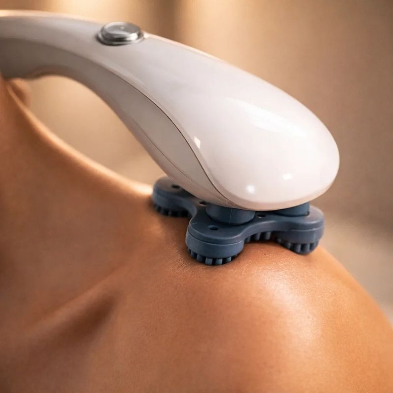 Ръчен масажор Zenet Zet-718 за цяло тяло бял с 10 приставки и различни режими