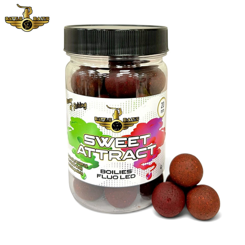Пушещи протеинови топчета BATTLE BAITS Sweet Attract FLUO LED