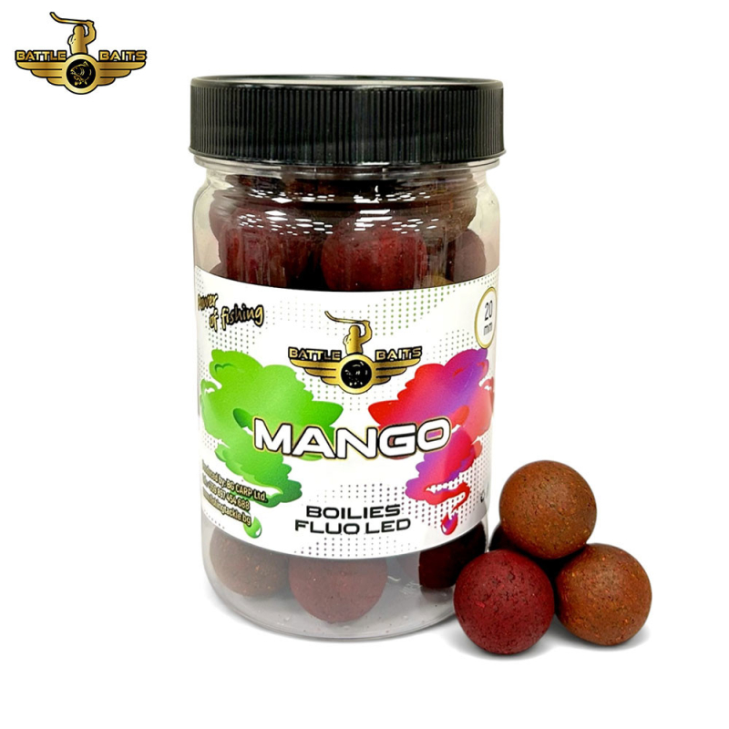 Пушещи протеинови топчета BATTLE BAITS Mango FLUO LED