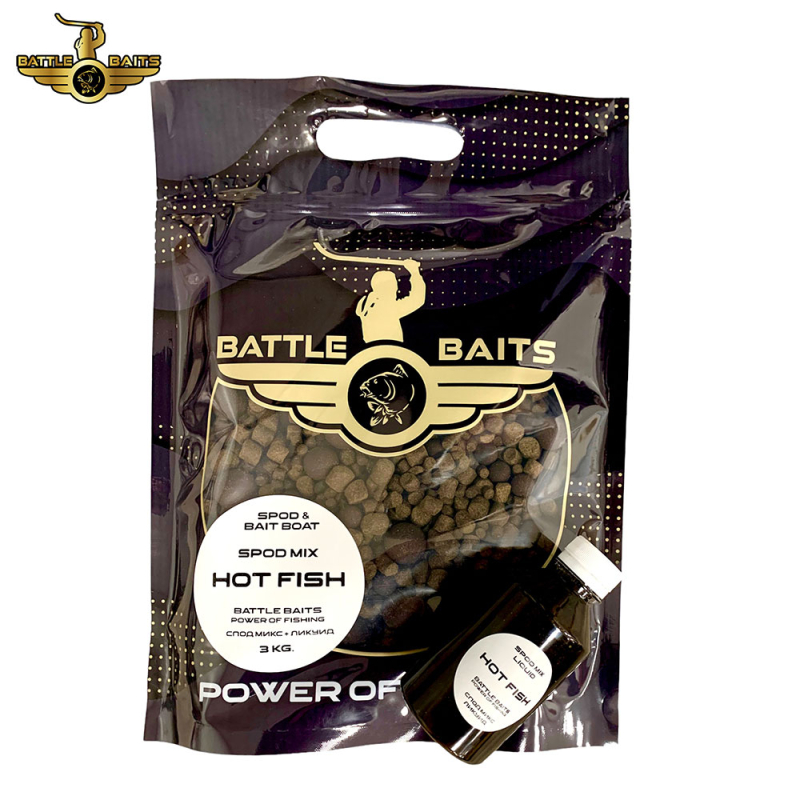 Готов спод микс BATTLE BAITS SPOD MIX Hot Fish 3kg